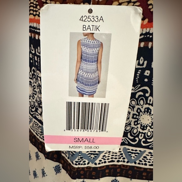 NWT Beach Lunch Lounge Sleeveless Batik Dress Multicolor Size S - Picture 4 of 5